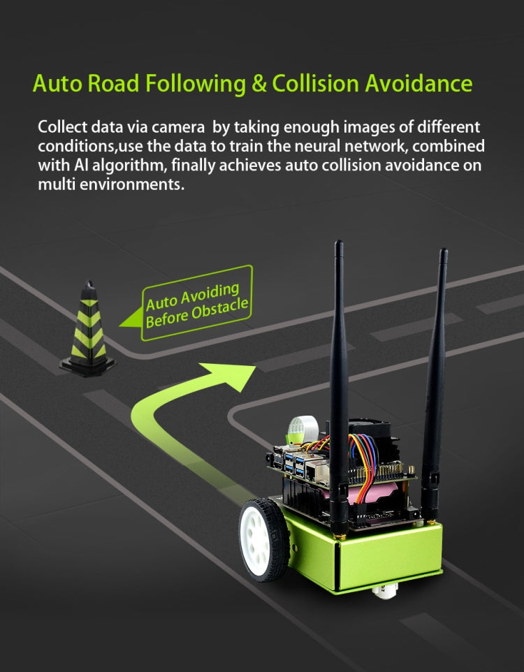 Waveshare JetBot AI Kit, robot AI basado en Jetson Nano, Based on Jetson Nano
