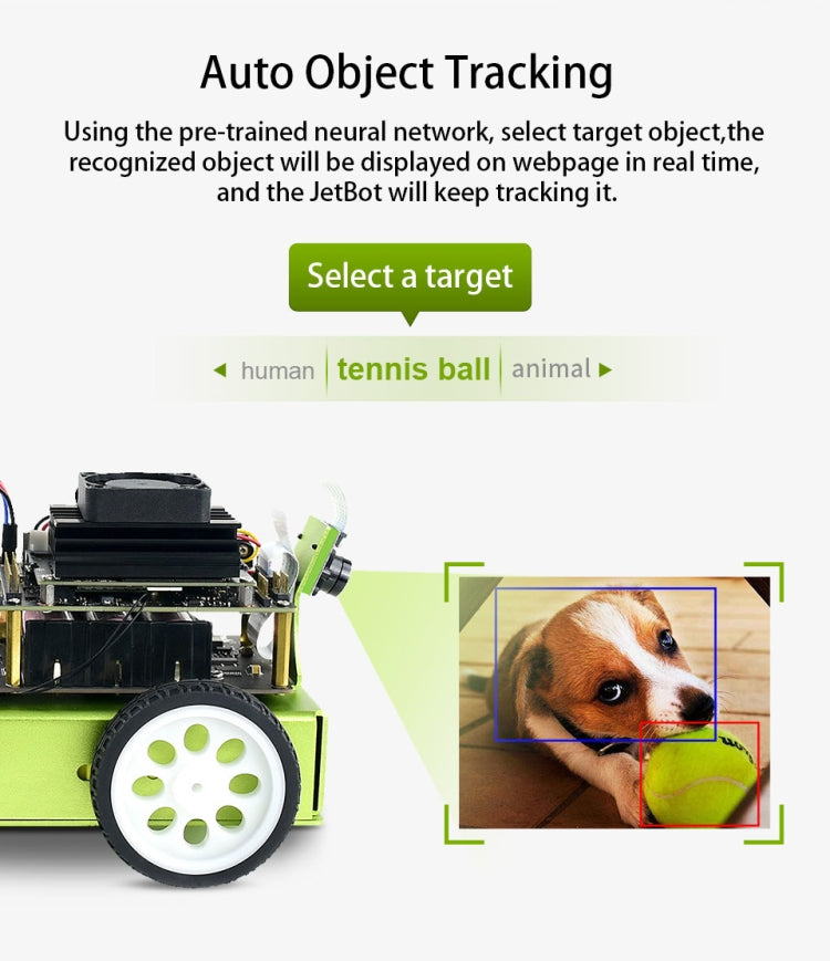 Waveshare JetBot AI Kit, robot AI basado en Jetson Nano, Based on Jetson Nano