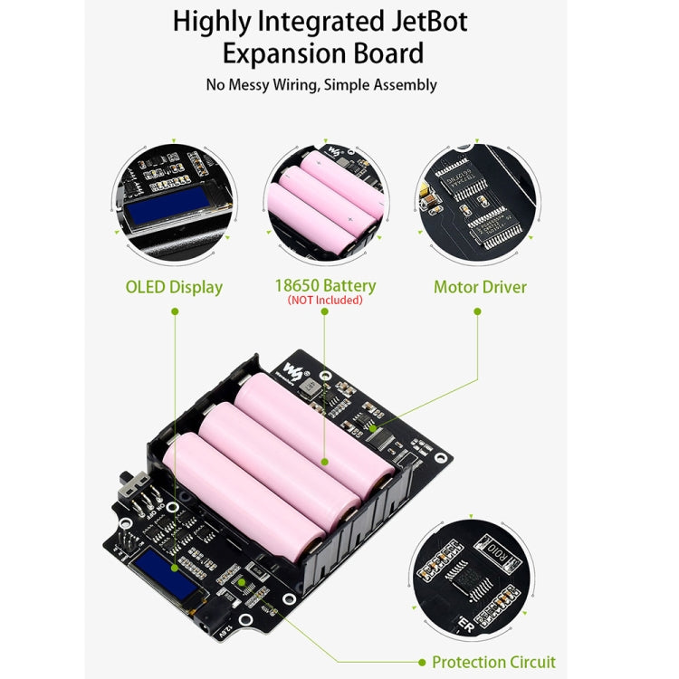 Accesorios del kit Waveshare JetBot AI, complementos para Jetson Nano para construir JetBot, enchufe de EE. UU., Add-ons for Jetson Nano