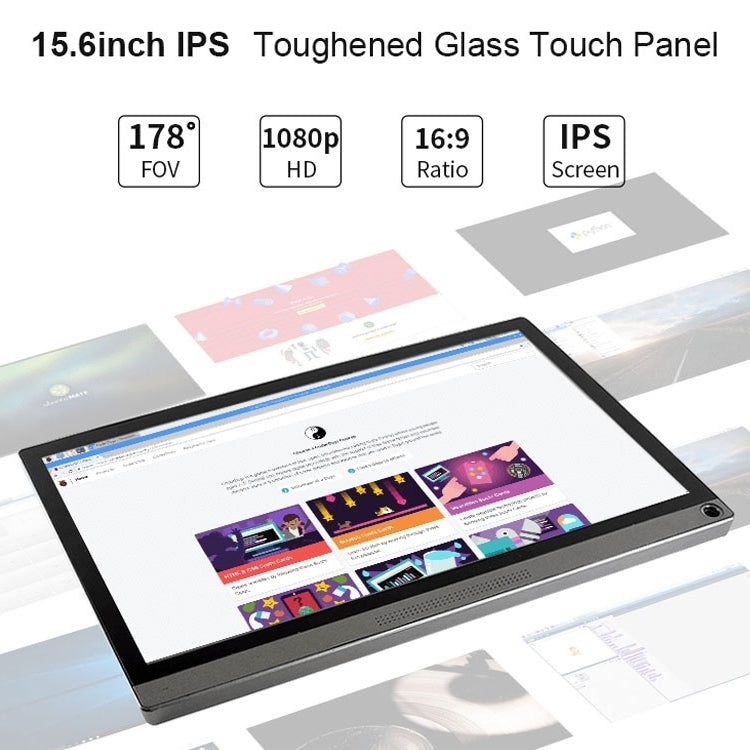 Waveshare Monitor táctil IPS portátil universal Full HD de 15,6 pulgadas 1920x1080, puerto HD/Tipo-C, 15.6 inch / 16527