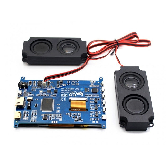 Pantalla táctil WAVESHARE de 5 pulgadas HDMI LCD (H) 800x480 para Raspberry Pi compatible con varios sistemas