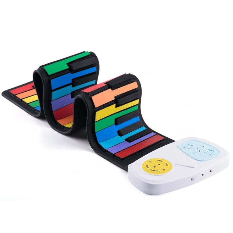 Piano electrónico para niños de silicona con rollo de mano de 49 teclas, colored