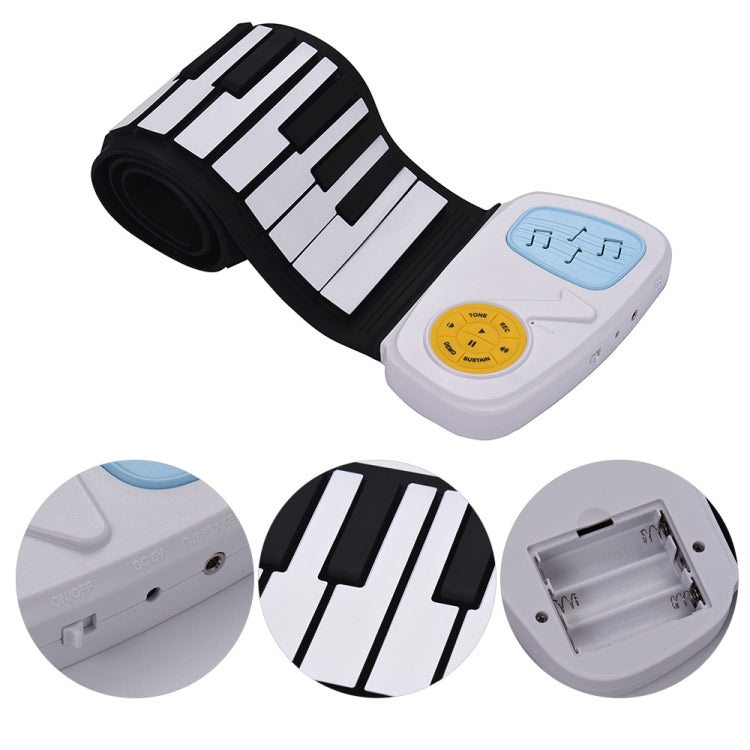 Piano electrónico para niños de silicona con rollo de mano de 49 teclas, colored