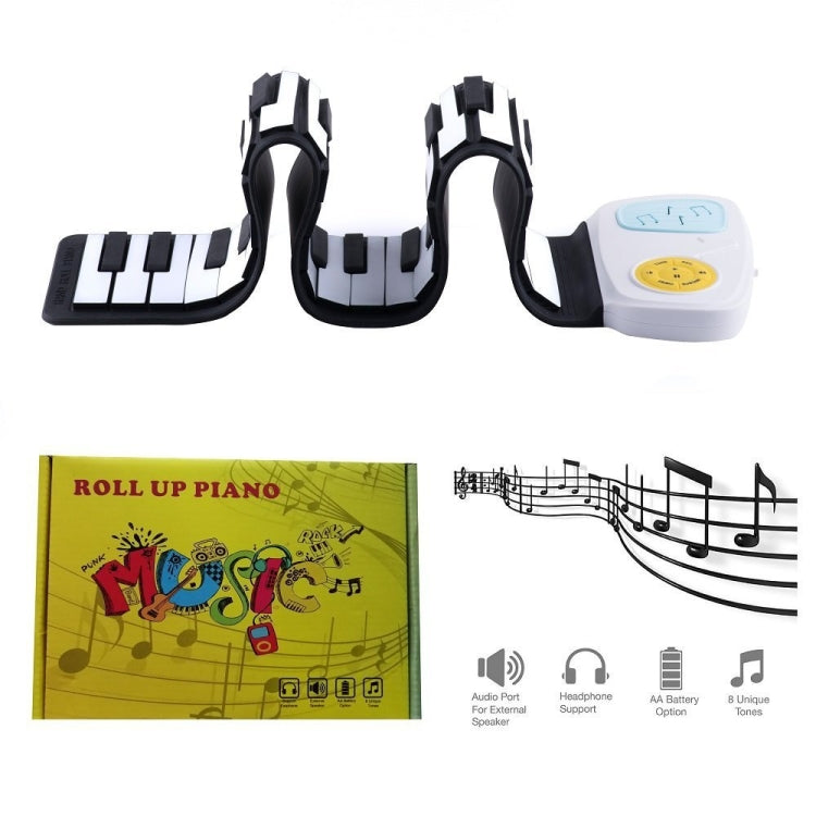 Piano electrónico para niños de silicona con rollo de mano de 49 teclas, colored